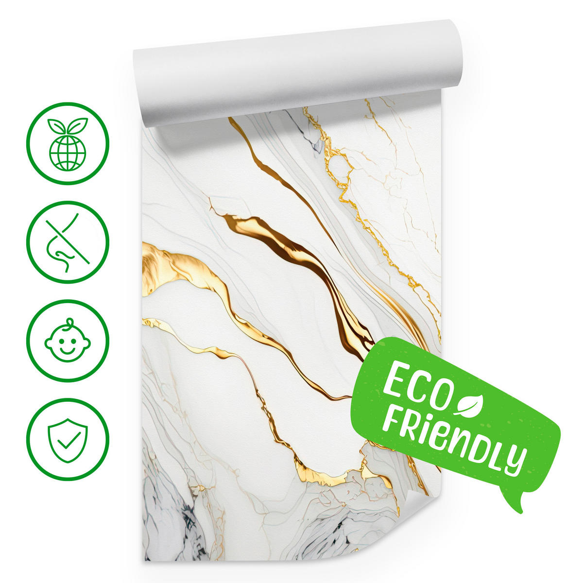 FOTOTAPETE Marmor Abstraktion Glamour Stil 250x175 - Gelb/Beige, Papier (250/175cm) - Muralo