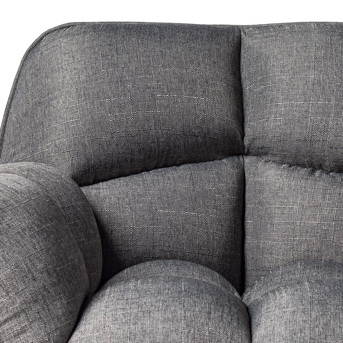 ARMLEHNENSTUHL - Webstoff / Eiche massiv - Grau, Textil (65/80/65cm) - home24