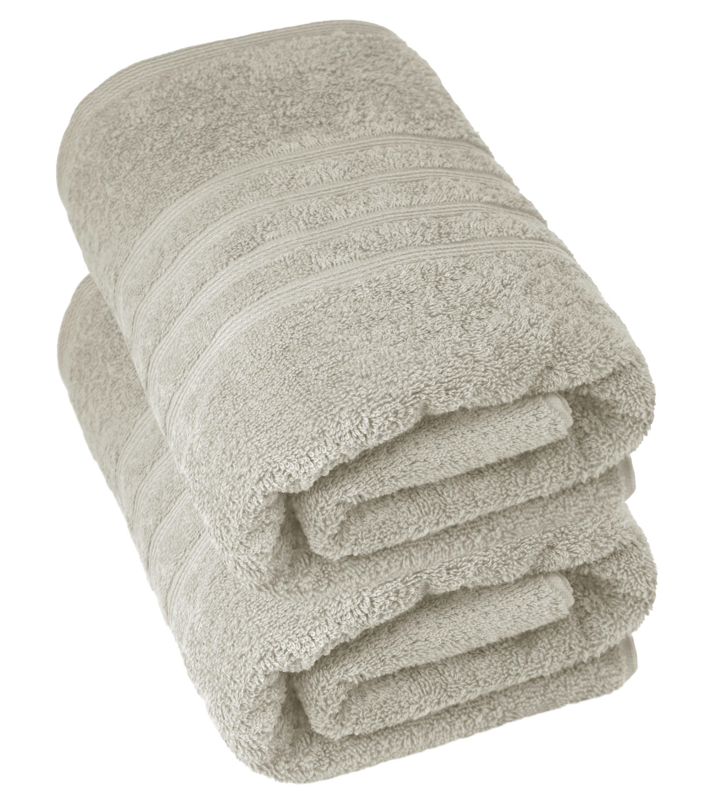 DUSCHTUCH London Kiesel Grau 2er Set 70x140 - Sandfarben, Textil (70/140cm) - Lashuma