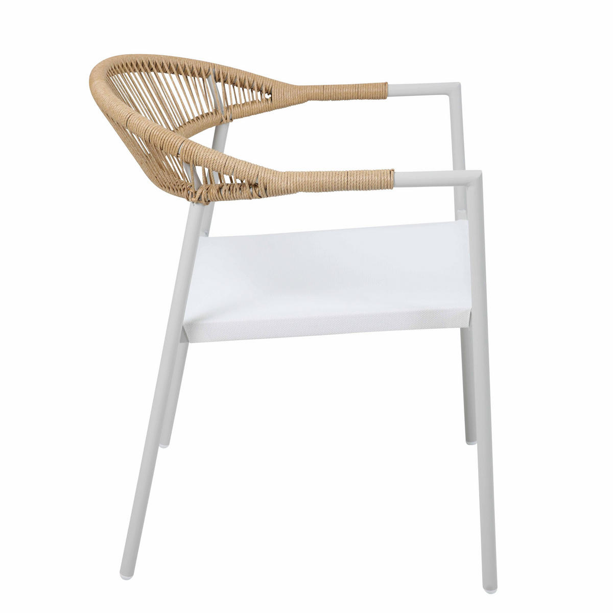 GARTENSTÜHL, Weiß - Weiß, Textil (61/75/55cm) - Oviala