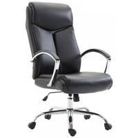 CHEFSESSEL Lederlook schwarz - Chromfarben/Schwarz, Textil/Metall (65/115/73cm) - CLP