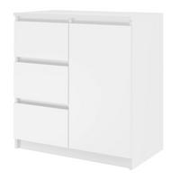 KOMMODE 1D3S SCHRANK 1 TÜR 3 SCHUBLADEN WEISS - Weiß, Holzwerkstoff (80/75/40cm) - CDF