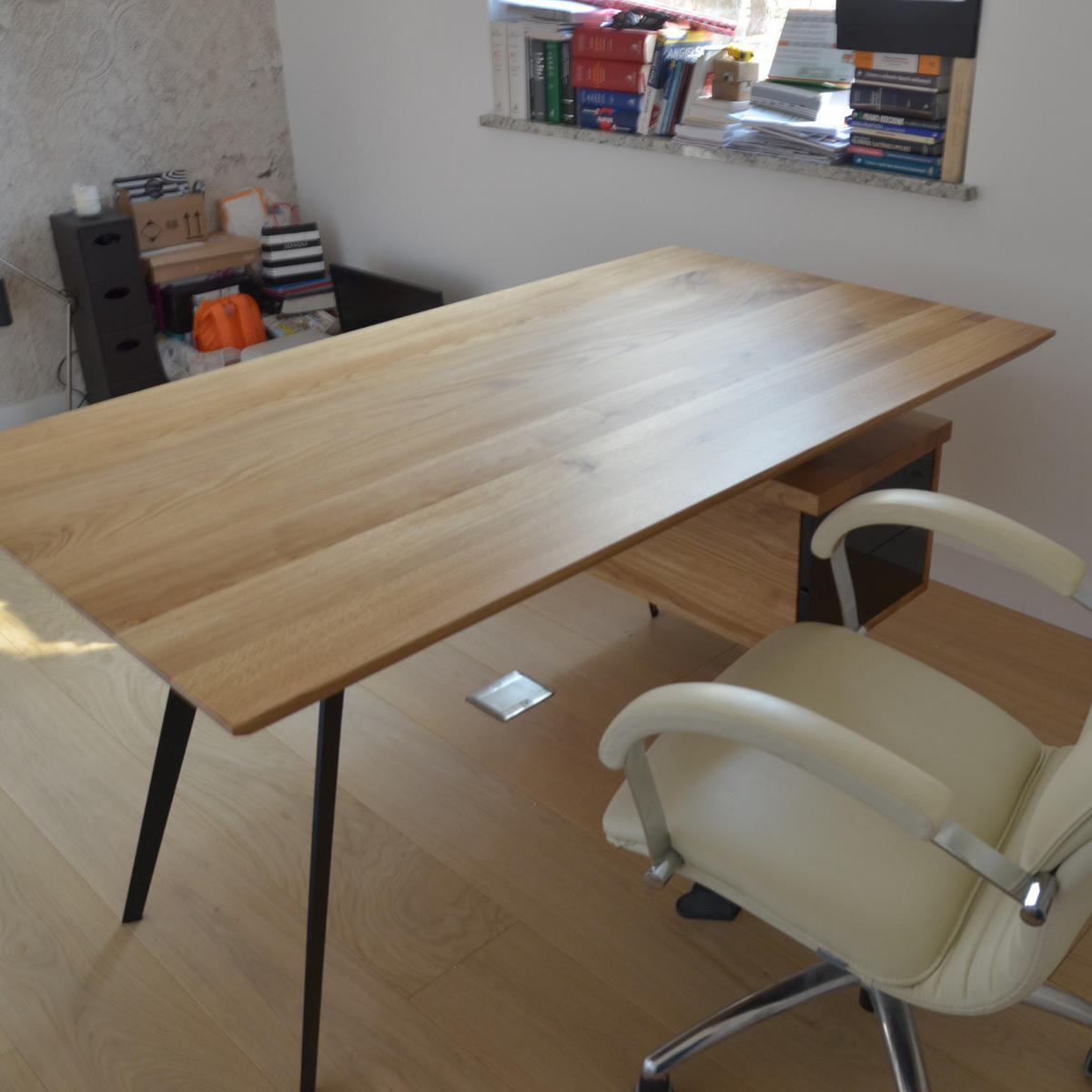 SCHREIBTISCH aus Eichenholz auf Metallbeinenfürs Büro VITA II - Eichefarben, Holz (80/160/75cm) - Rawood Furniture