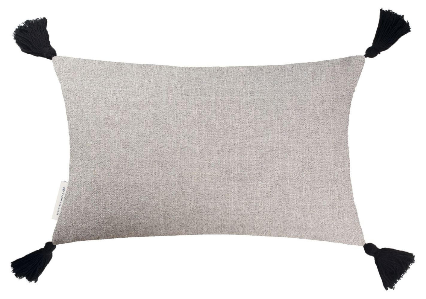 ZIERKISSENHÜLLE Tufted Blobs natur-schwarz 30x50cm - Schwarz, Textil (30/50cm) - Tom Tailor