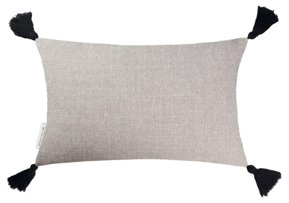 ZIERKISSENHÜLLE Tufted Blobs natur-schwarz 30x50cm - Schwarz, Textil (30/50cm) - Tom Tailor