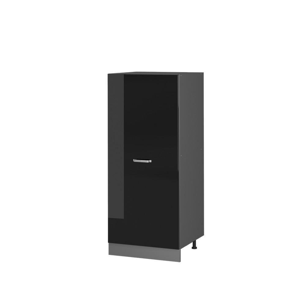 HOCHSCHRANK R-Line Schwarz Hochglanz 60 cm - Schwarz Hochglanz/Anthrazit, Holzwerkstoff (60/143/57cm) - Vicco