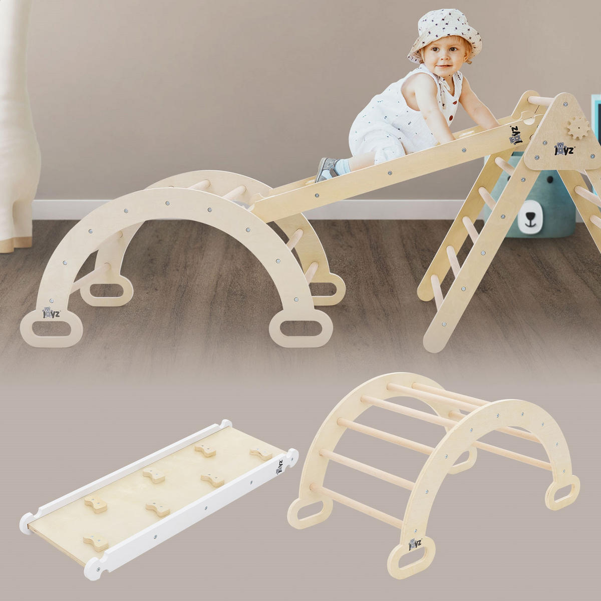 KLETTERBOGEN Set - Braun, Holz (52/45.5/94cm) - Joyz