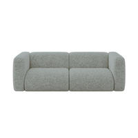MODULARES Sofa 2-SITZER MIRA-S1 228x89x70 Grün cm Velours - Schwarz/Hellgrün, Holzwerkstoff/Kunststoff (228/70/89cm) - ALTDECOR