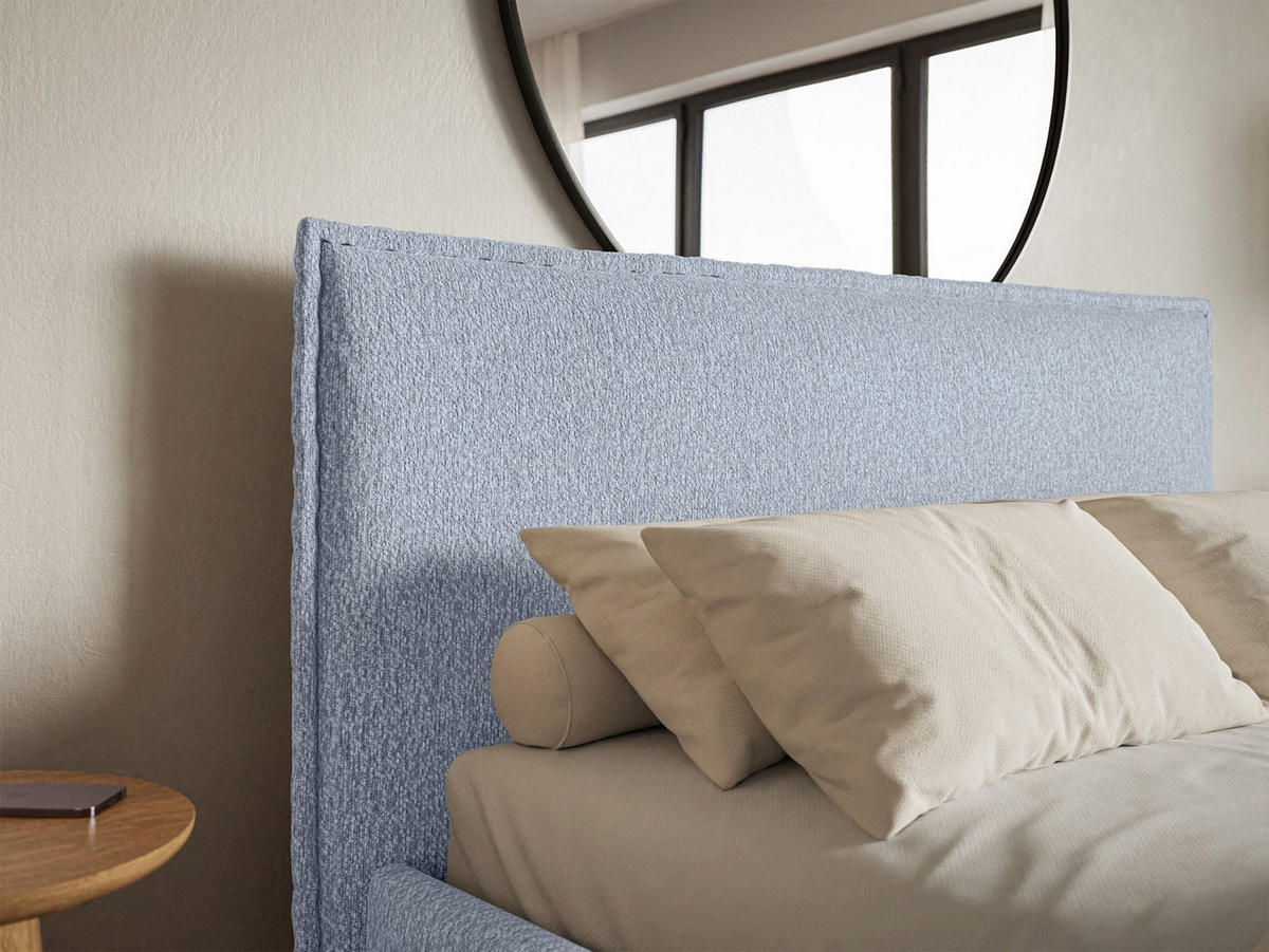 POLSTERBETT Softie Slim Hellblau Chenille 140x200 - Hellblau, Textil (140/200cm) - Selsey