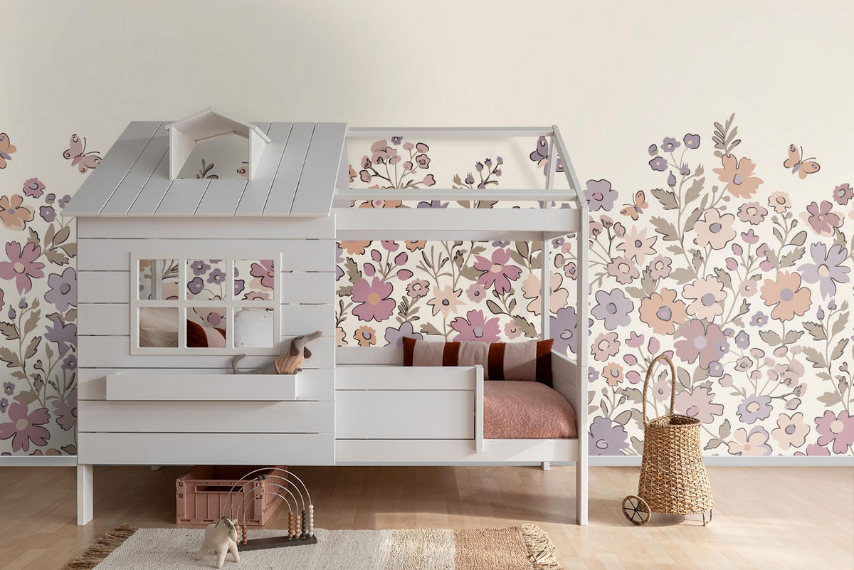 FOTOTAPETE Blumen 2.5 x 2.79 m - Pink, Papier (250/279cm) - ESTAhome