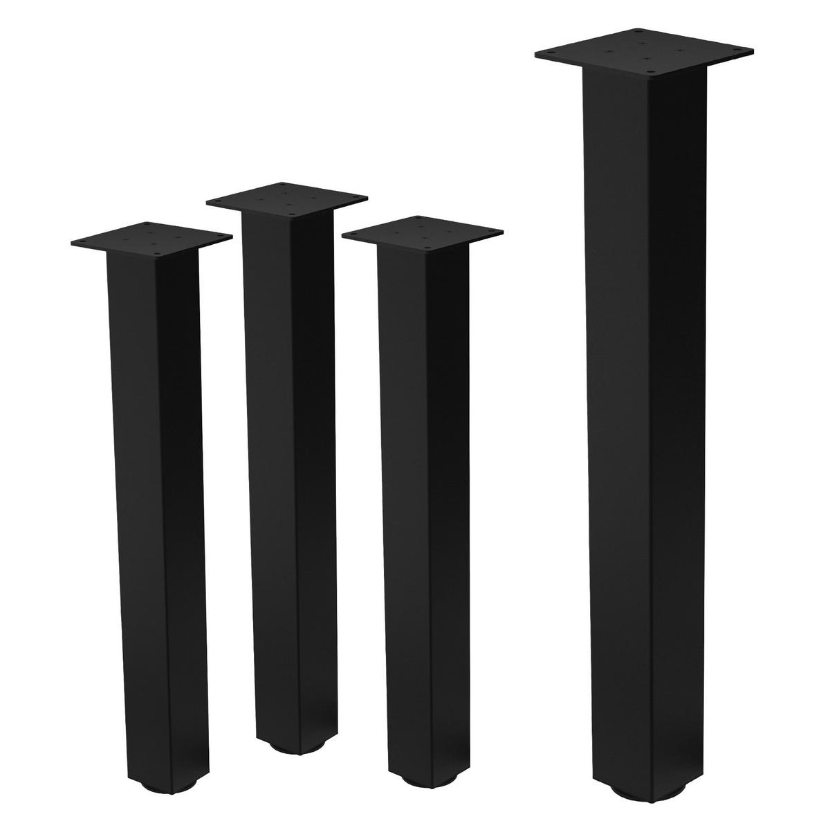 TISCHBEINE 4er Set I-Design H:72 cm Schwarz 8x8 cm - Schwarz, Metall (8/72/8cm) - ML-DESIGN