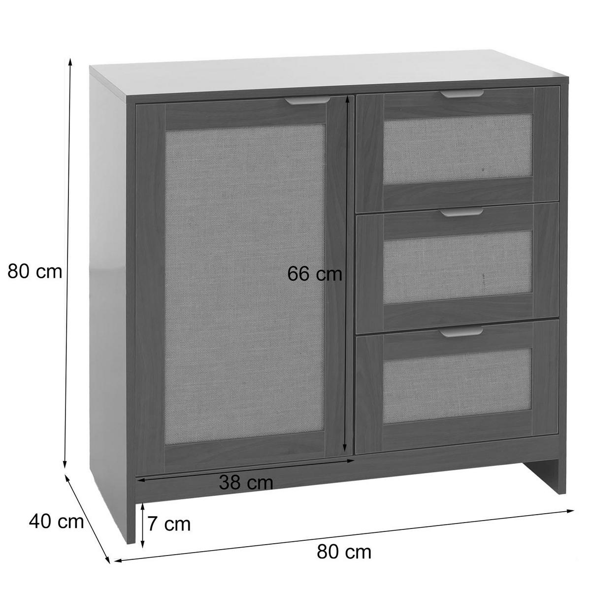 KOMMODE Walnuss Dekor - Walnussfarben, Holz (80/80/40cm) - MCW