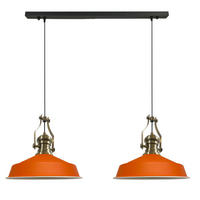 PENDELLEUCHTE Asletl Vintage 2 Flammig 41/36 cm - Weiß Hochglanz/Orange, Metall (36/41/36cm) - Bamyum