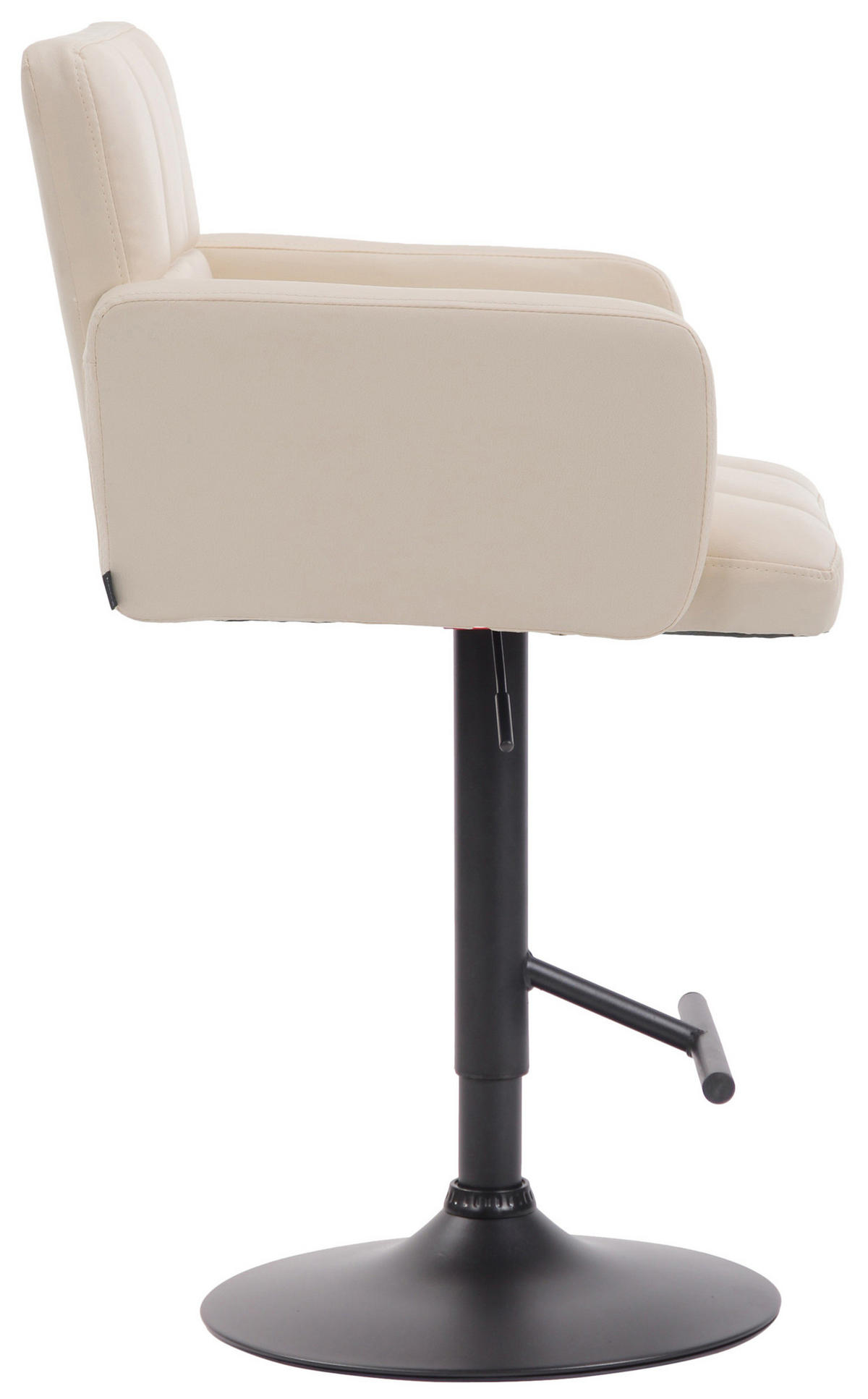 BARHOCKER Lausanne, Gestell schwarz, Kunstleder Creme - Creme/Schwarz, Kunststoff/Textil (60/100/56cm) - TPFLiving