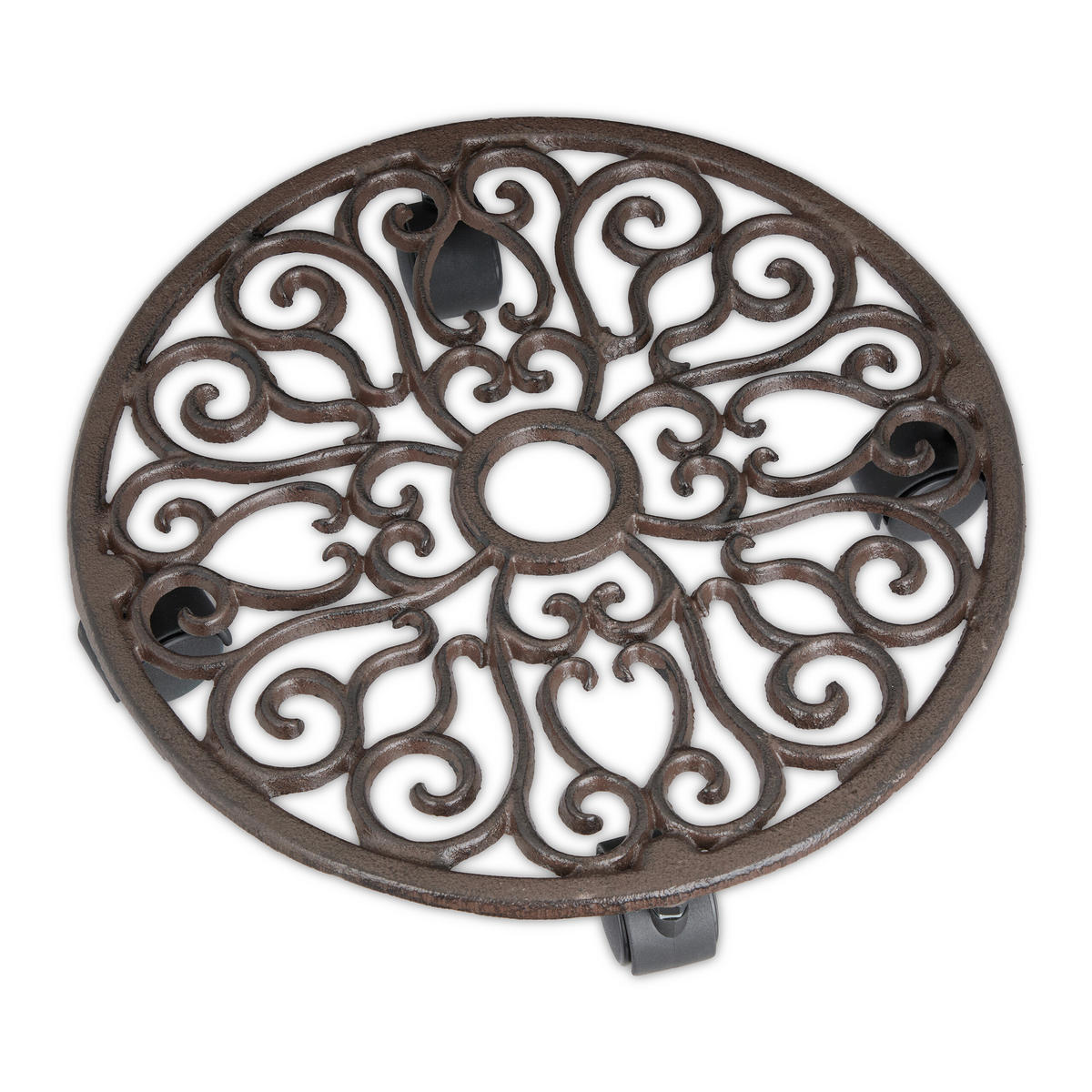 2xPFLANZENROLLER - Braun, Kunststoff/Metall (34/7.5/34cm) - Relaxdays