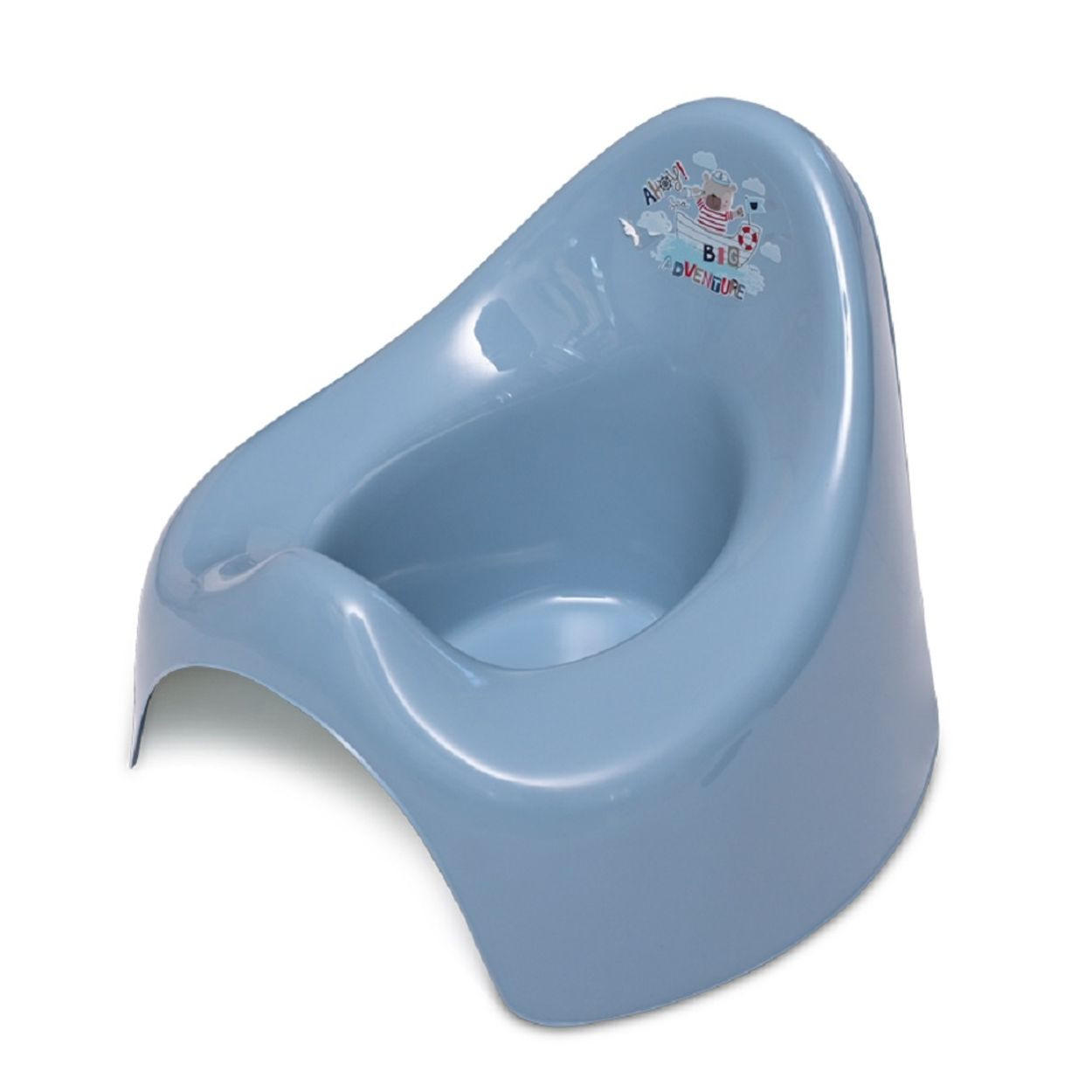 TÖPFCHEN 1013007 blau Bär Spritzschutz, unbedenklicher Kunststoff, Dekormotiv, ab 9 Monate - Blau, Kunststoff (30/29cm) - Lorelli