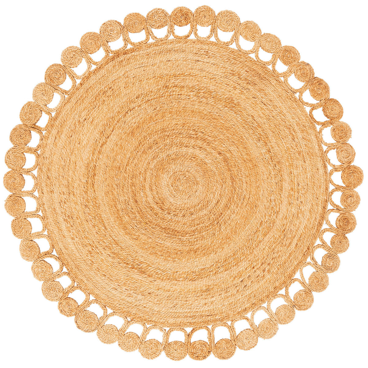 NATURFASER TEPPICH JUTE SALSA NATUR BOHO RUND - Beige, Textil (200/200cm) - Pergamon
