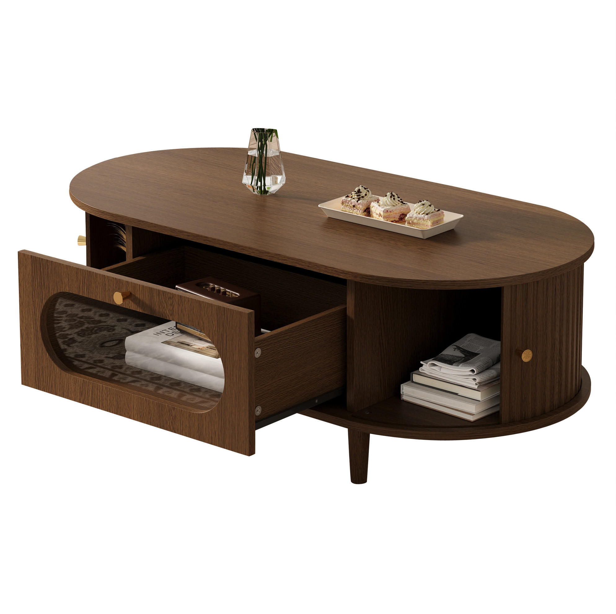 Ivmeu Couchtisch Walnuss 50x36x100 cm