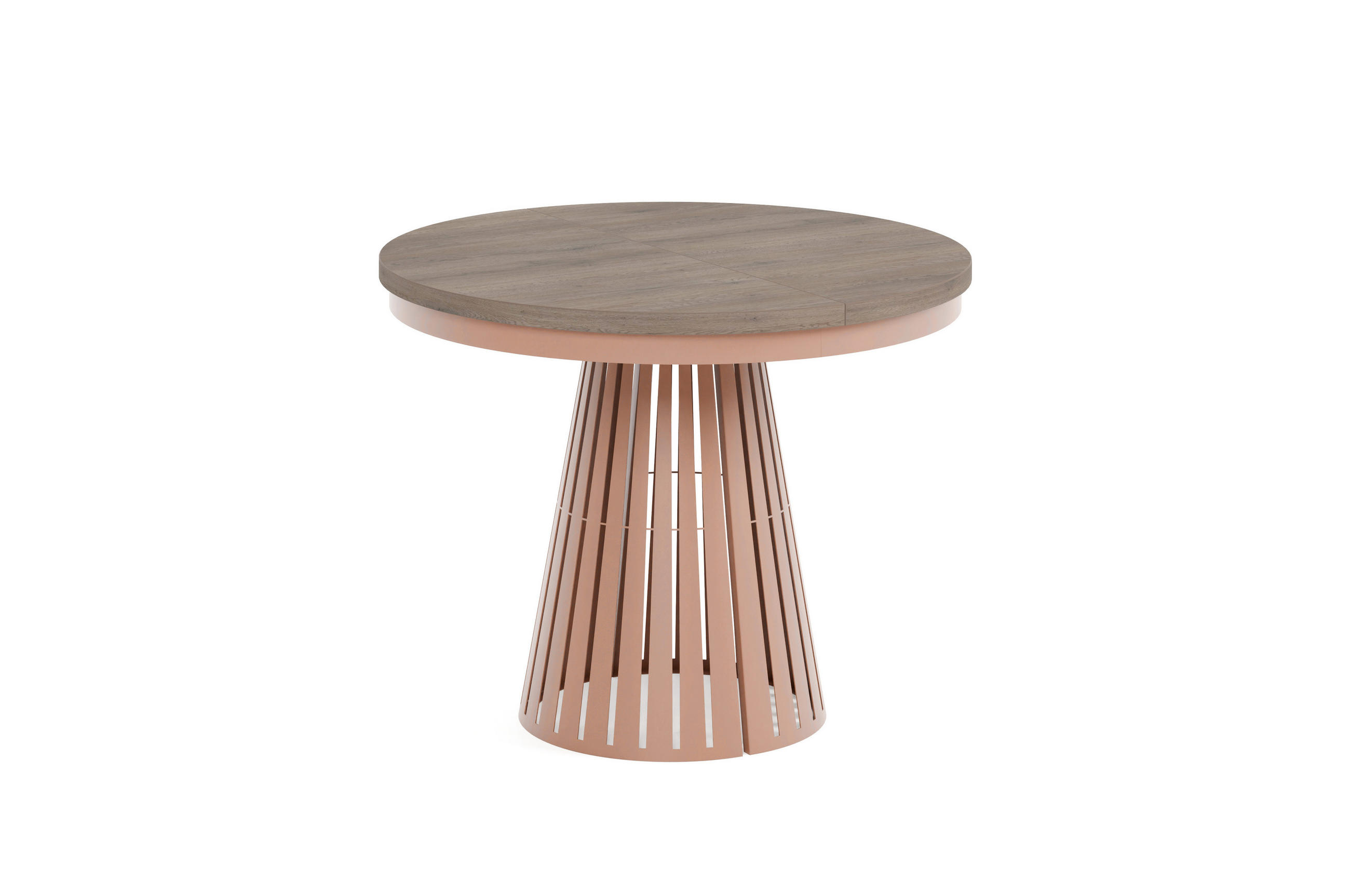ESSTISCH Cone Bis - Sandfarben/Kupferfarben, Holzwerkstoff/Metall (100/100/76cm) - Meblini