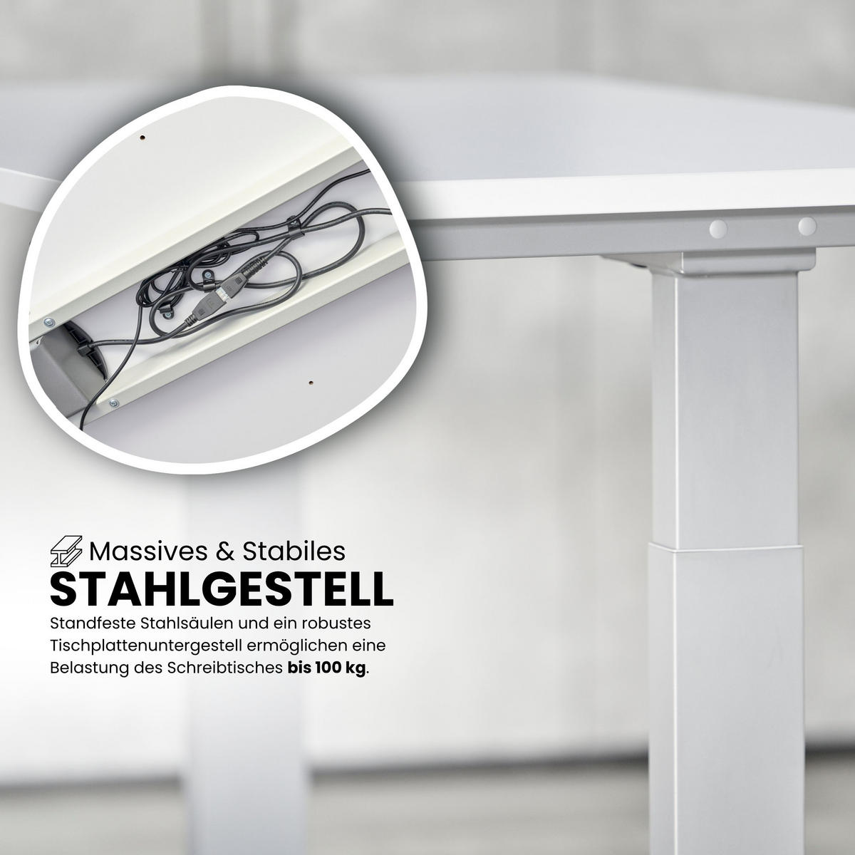 SCHREIBTISCH elektrisch XMKA 80/140/74 cm in Nussbaumfarben/Silberfarben - Silberfarben/Nussbaumfarben, Holzwerkstoff (80/140/74cm) - bümö