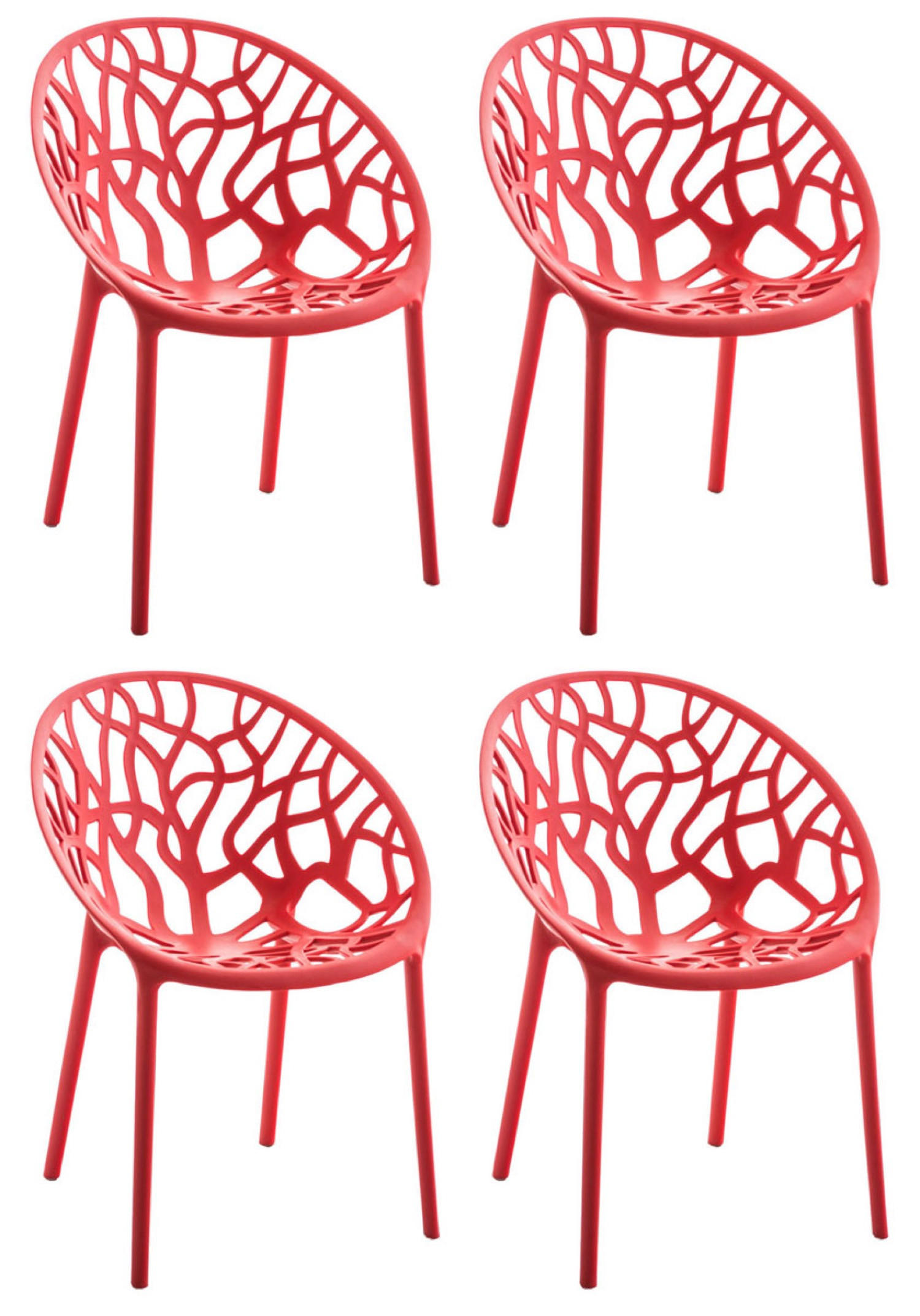 STUHL Holle - 2er Set rot - Rot, Kunststoff (59/60/80cm) - TPFLiving