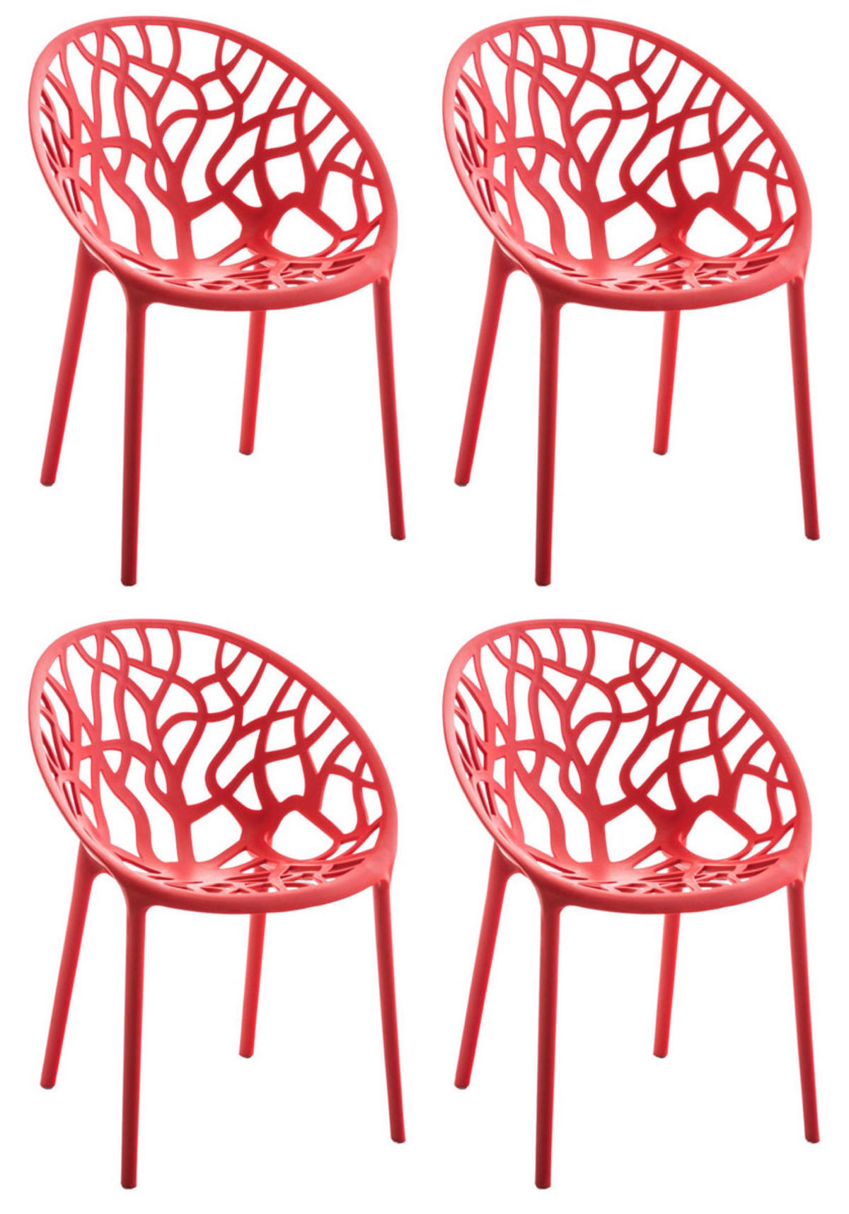 STUHL Holle - 2er Set rot - Rot, Kunststoff (59/60/80cm) - TPFLiving
