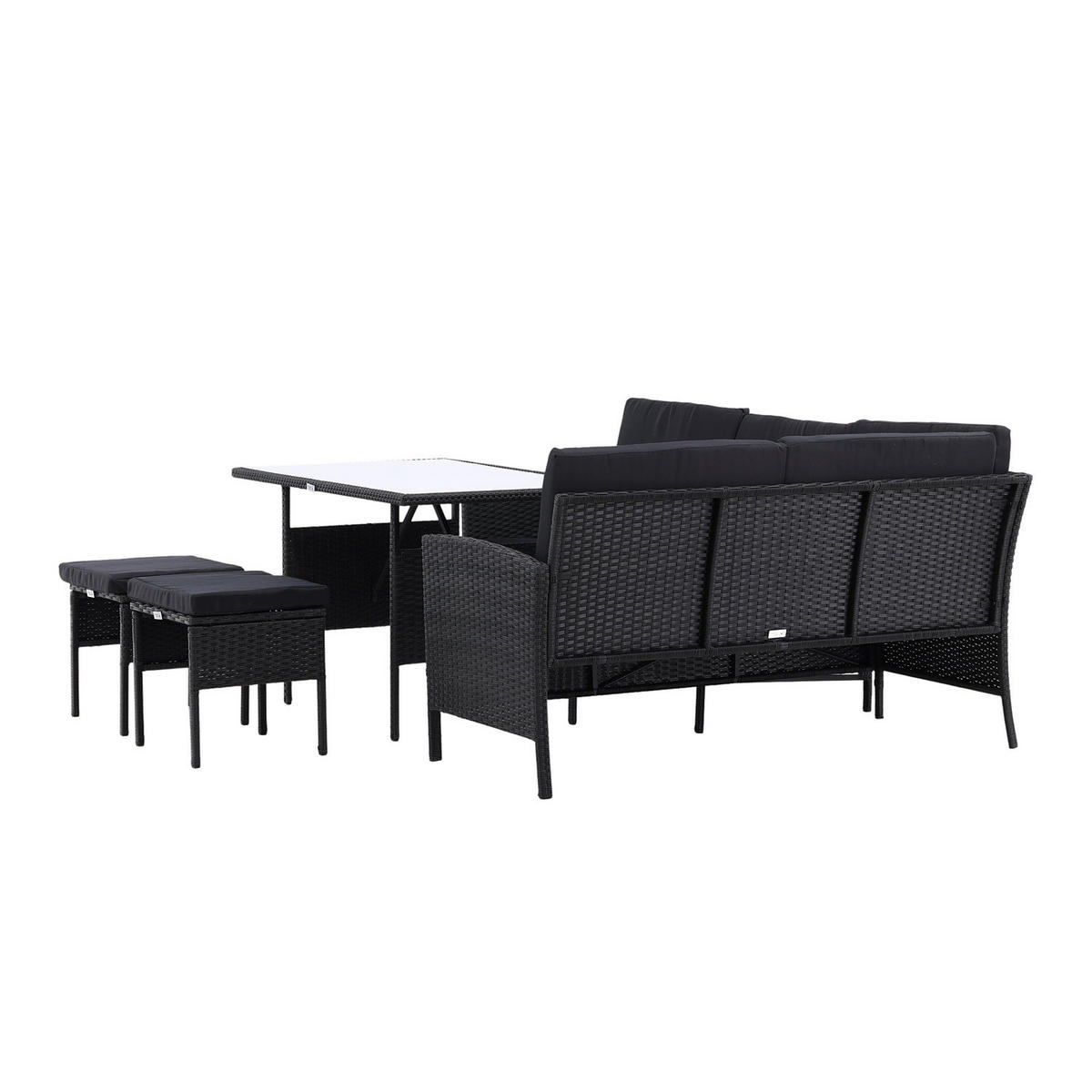 LOUNGESET - Schwarz, Kunststoff - home24