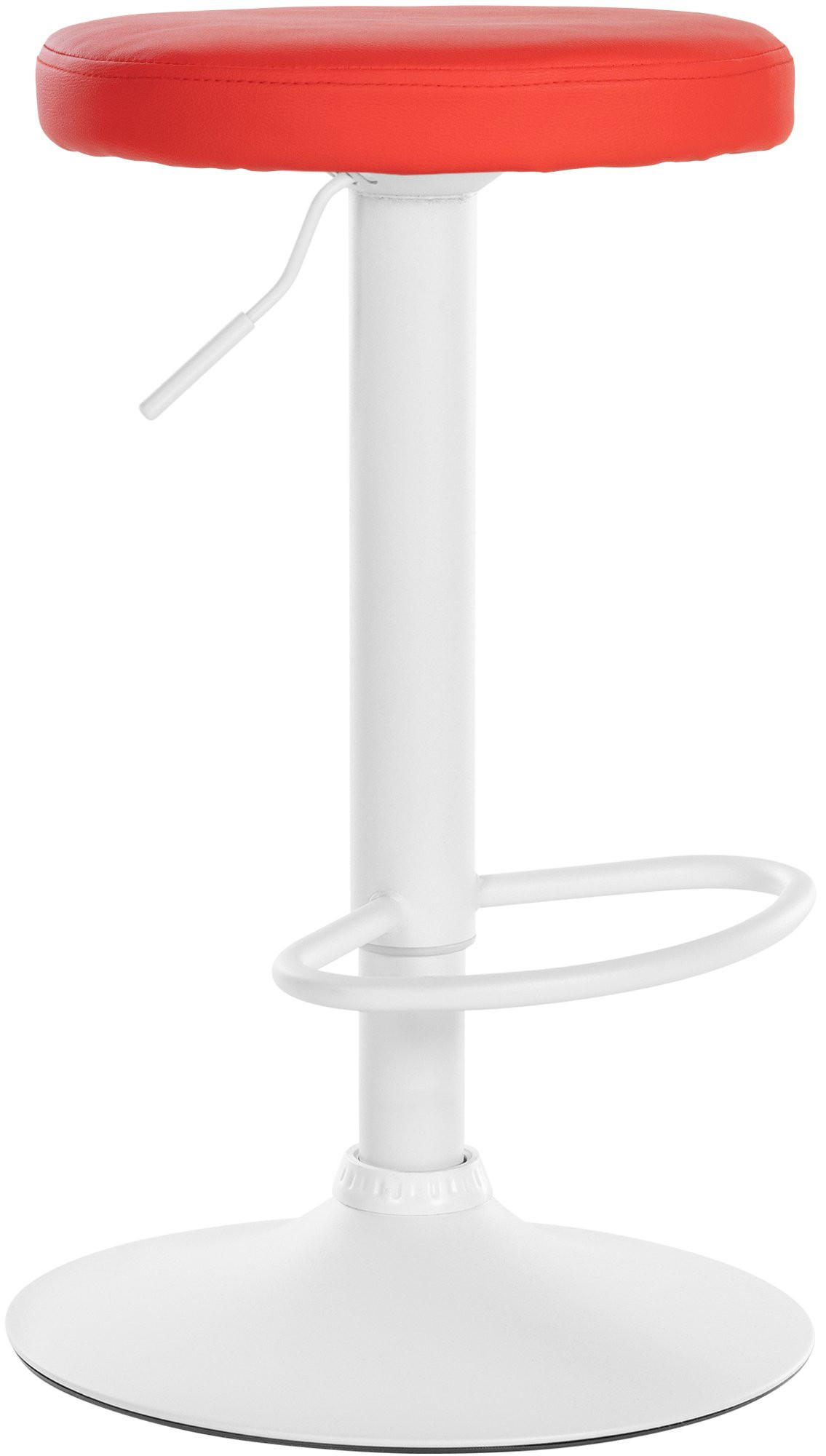 BARHOCKER Lederlook rot - Rot/Weiß, Textil/Metall (38.5/60/38.5cm) - CLP