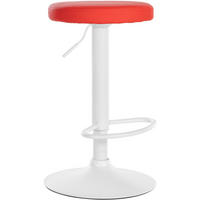 BARHOCKER Lederlook rot - Rot/Weiß, Textil/Metall (38.5/60/38.5cm) - CLP