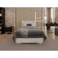 POLSTERBETT Zaira 100x200cm – Elegantes Polsterbett für modernen Wohnstil , Taschenfederkernmatratze Pocket (19cm), creme - Creme, Holz (100/200cm) - Homesy