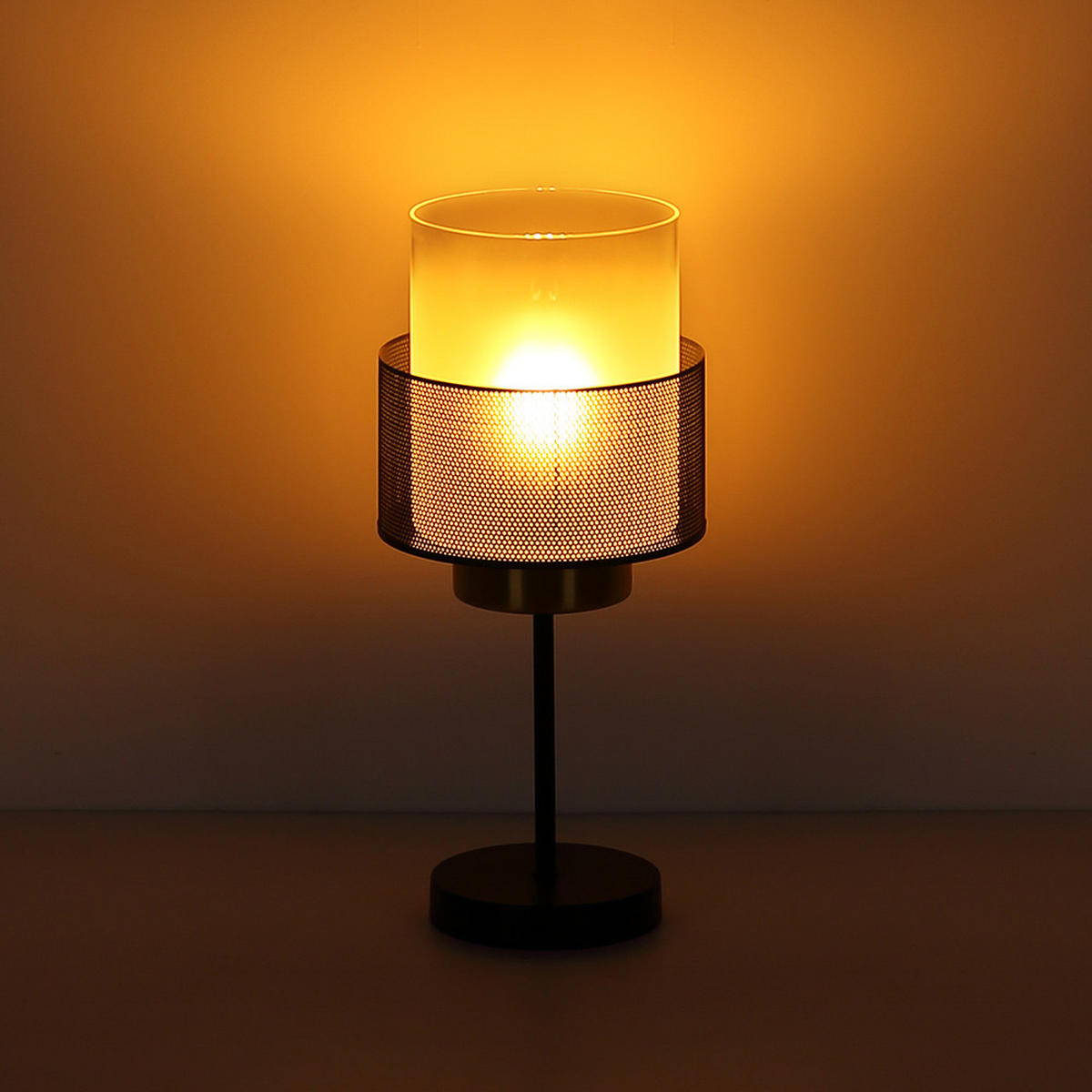 LED TISCHLEUCHTE Metall Schwarz Matt - Schwarz, Glas (18/18/45cm) - Globo Lighting