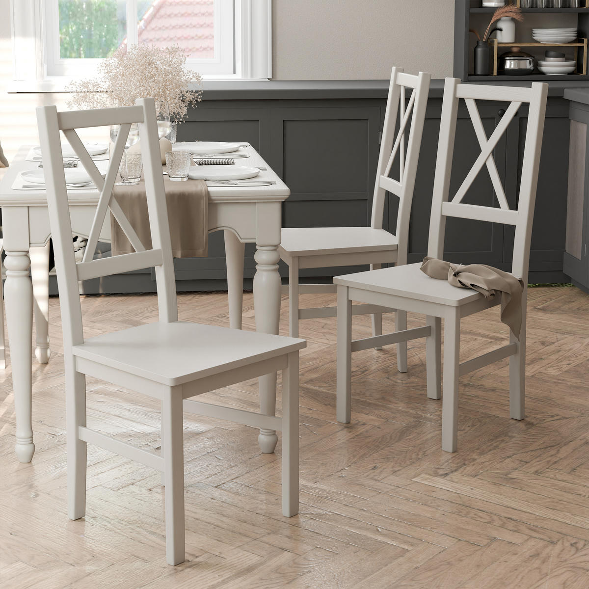 HOLZSTUHL für das Esszimmer ROMA, kaszmir - Schwarz, Holzwerkstoff (43/95/40cm) - Idohome
