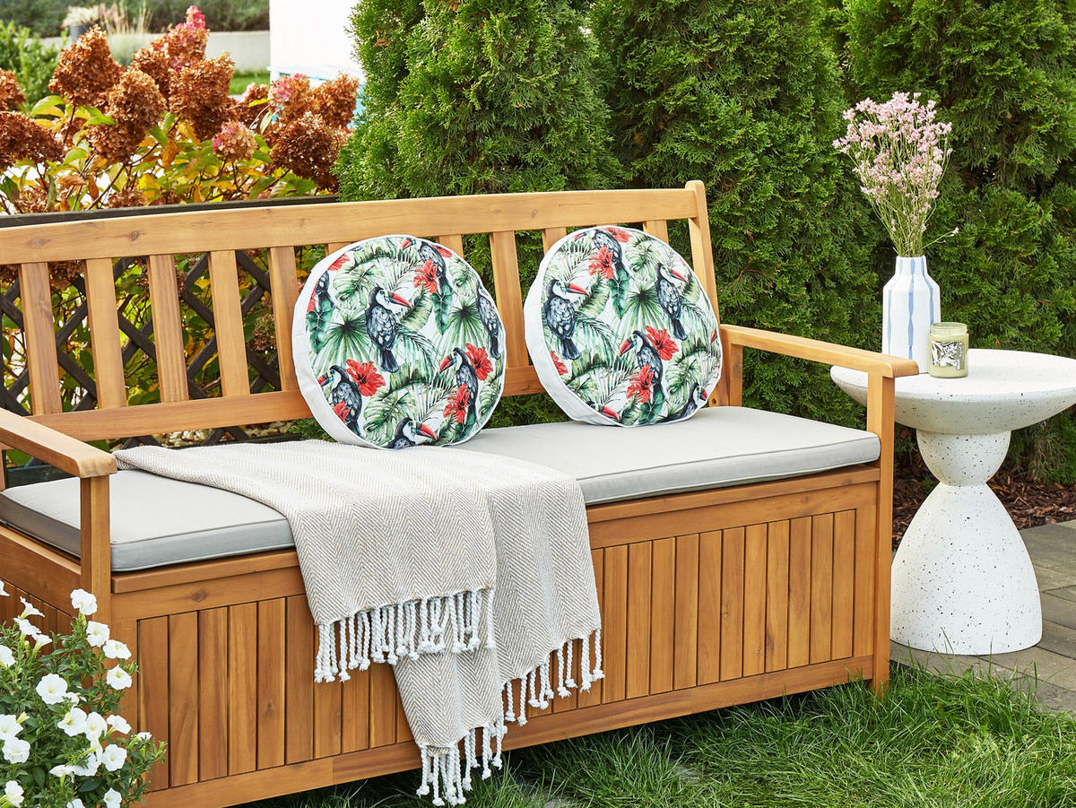 GARTENKISSEN 2er-Set Vogelmotiv mehrfrbig 40 cm Mallare - Multicolor, Textil (40/40cm) - Beliani