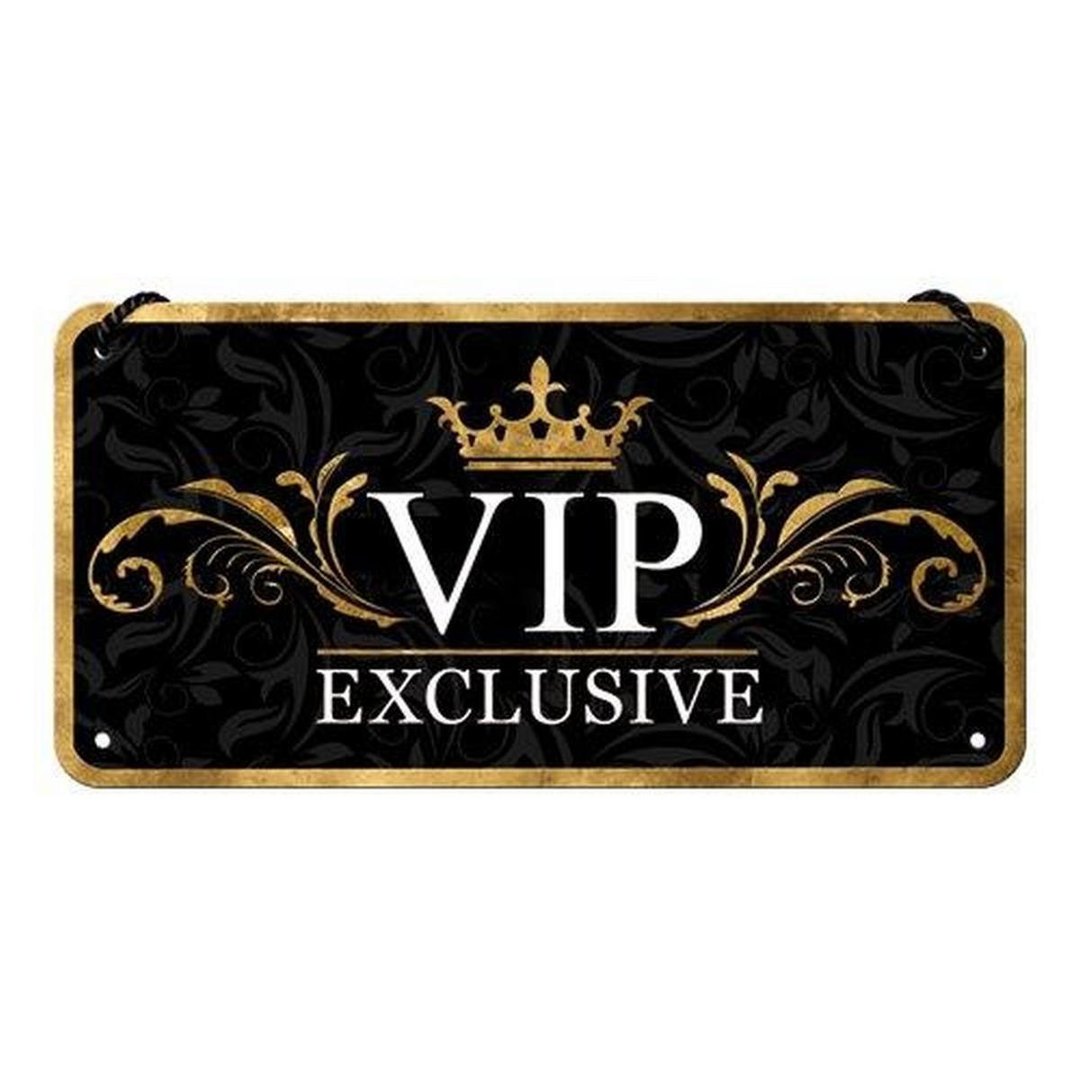 HÄNGESCHILD 10/20 cm Achtung VIP Exclusive - Multicolor, Metall (20/10/0.2cm) - Nostalgic-Art