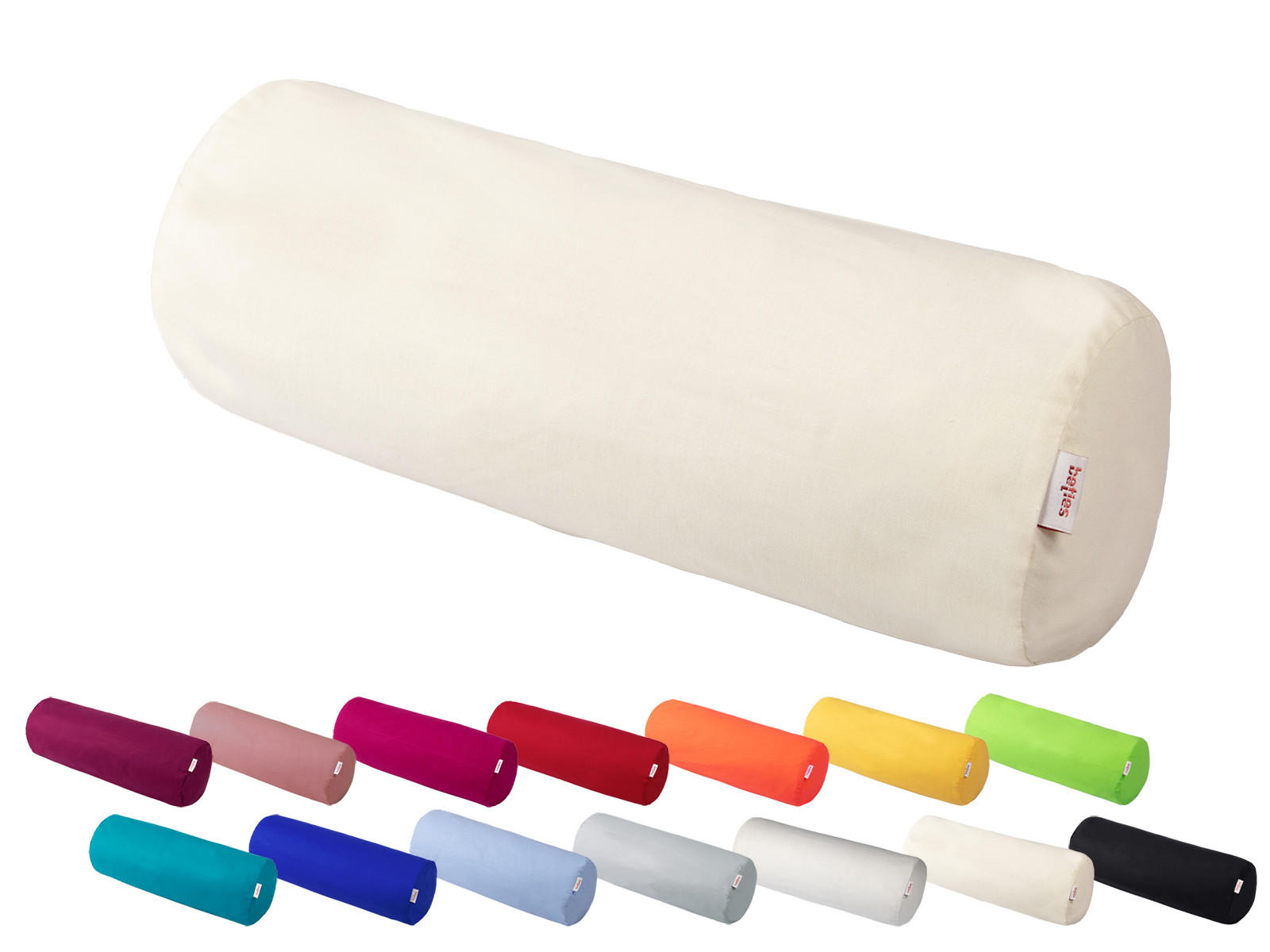 NACKENROLLENBEZUG Basic 100% Baumwolle rosenquarz 40/15 cm - Altrosa, Textil (15/40cm) - beties Heimtextil