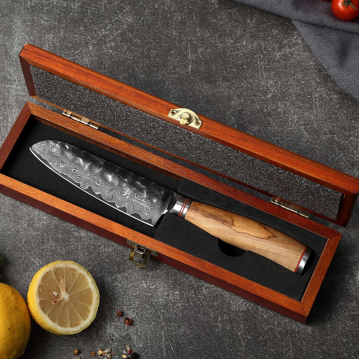 SANTOKUMESSER 12 cm - Braun, Holz/Metall (24cm) - Zayiko