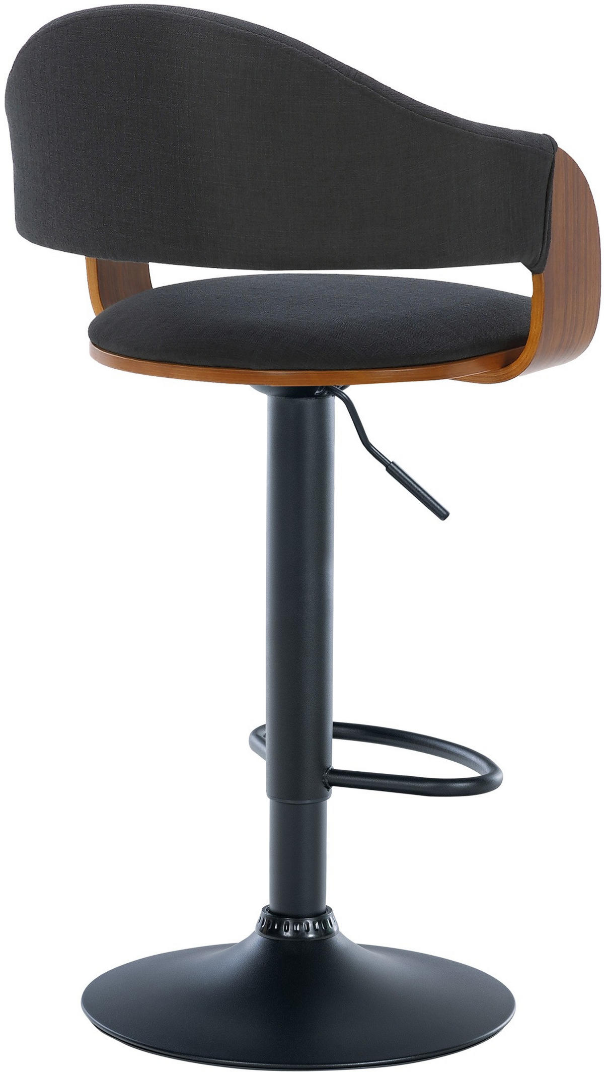 BARHOCKER 2er Set Stoff walnuss/schwarz - Walnussfarben/Schwarz, Textil (50/89/49cm) - CLP