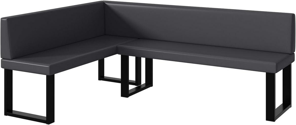 ECKBANK TONI_U - Grau, Leder (142/196cm) - Meblini