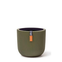 PFLANZENTOPF Kugel Groove grün I 17x15 cm - Multicolor, Kunststoff (1/1/1cm) - aplanta