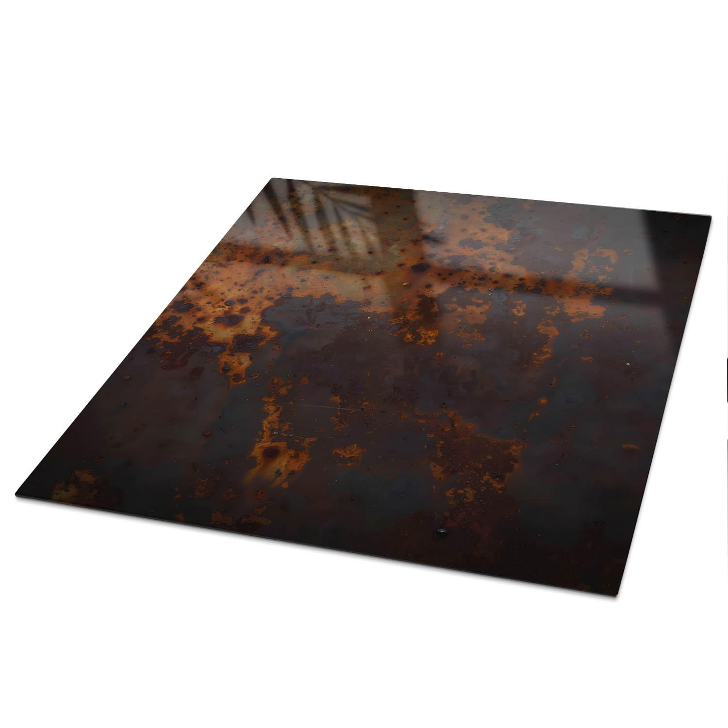 TISCHPLATTE 50x50 cm – Industrielle Textur - Grau, Glas (50/50/0.4cm) - Wallfluent