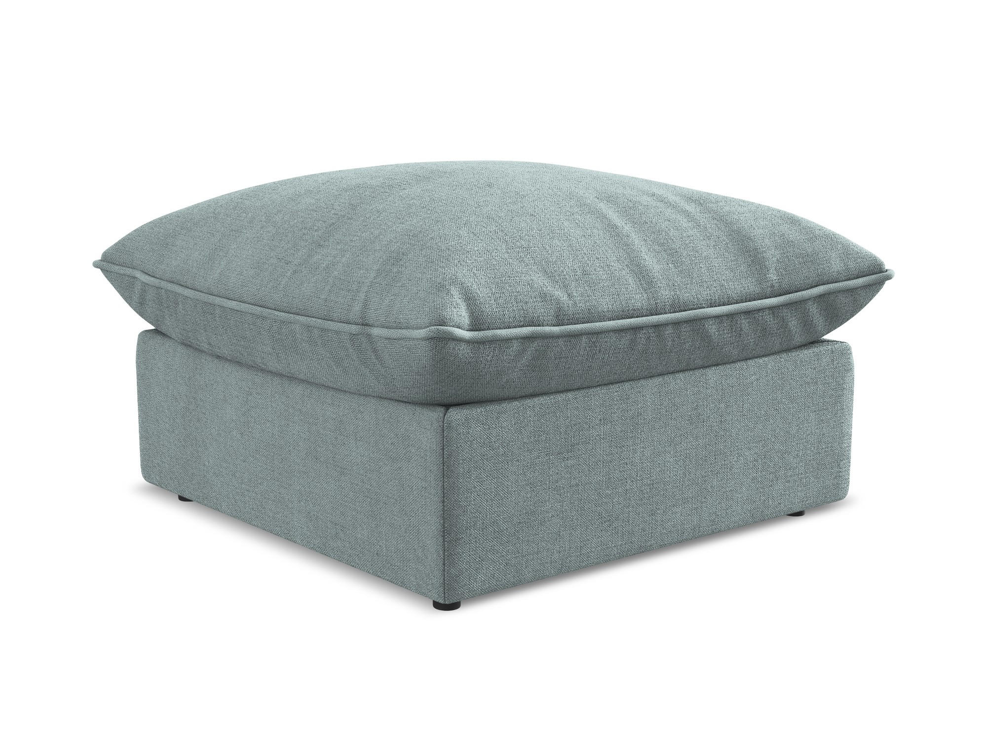 POUF Strukturstoff Blau - Pastellblau/Schwarz, Holzwerkstoff/Kunststoff (75/45/75cm) - Makamii