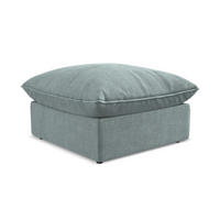 POUF Strukturstoff Blau - Pastellblau/Schwarz, Holzwerkstoff/Kunststoff (75/45/75cm) - Makamii