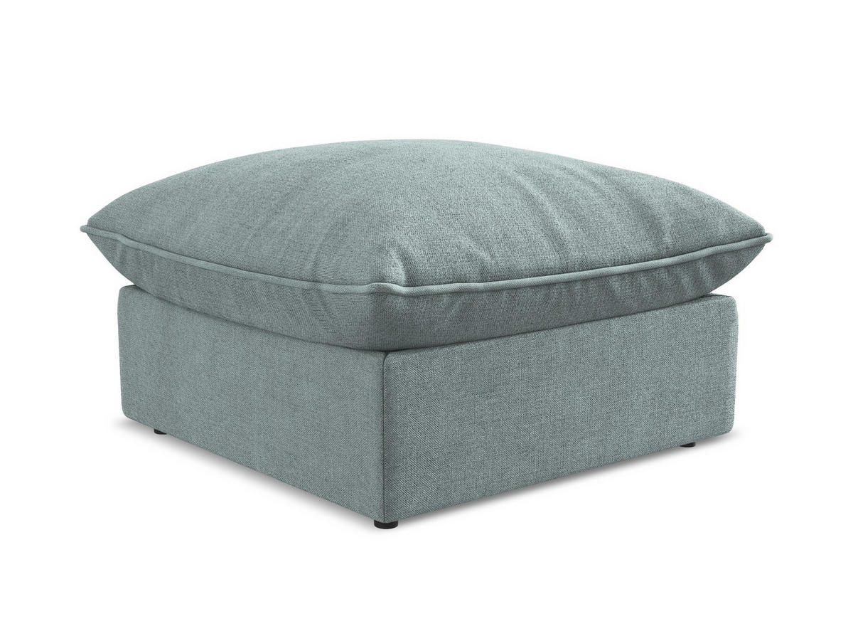 POUF Strukturstoff Blau - Pastellblau/Schwarz, Holzwerkstoff/Kunststoff (75/45/75cm) - Makamii