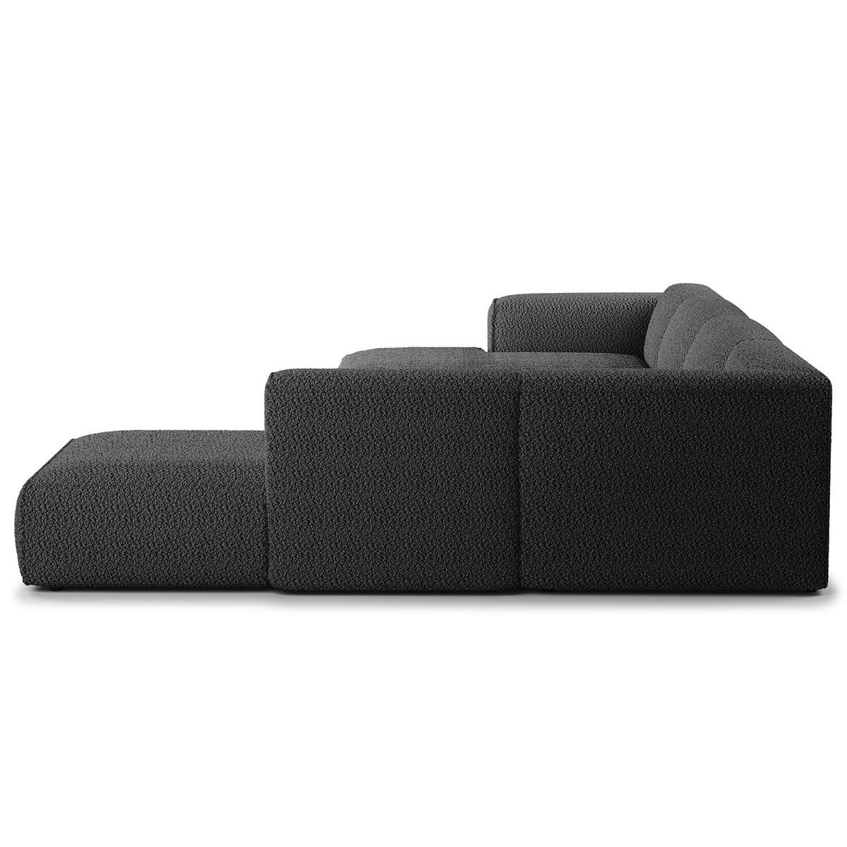 WOHNLANDSCHAFT mit Longchair - Anthrazit/Schwarz, Kunststoff/Textil (325/71/235cm) - home24