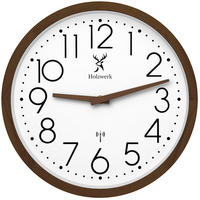 WANDUHR Holz Designer KRONBERG (FUNK) Loft Wand Uhr, braun, weiß - Dunkelbraun, Glas/Holz (30/30/4.2cm) - Holzwerk