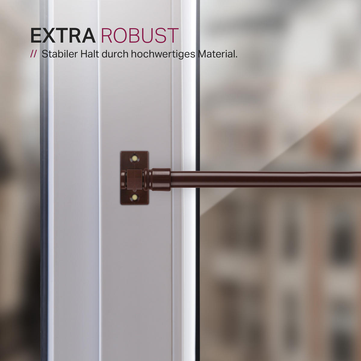 GARDINENSTANGE Dunkelbraun 75-125 cm - Braun, Metall (75cm) - Bestlivings