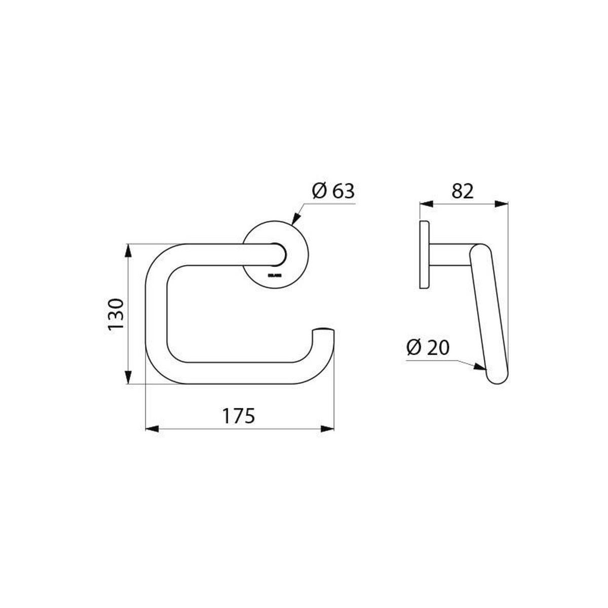 WC-PAPIERHALTER U-Form Edelstahl pulverbeschichtet weiß - Weiß, Metall (20/8/20cm) - Delabie