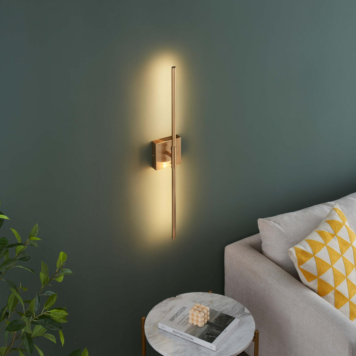WANDLEUCHTE Collins, Messing, 71cm - Goldfarben, Metall (11.4/71/11.4cm) - KOSILUM