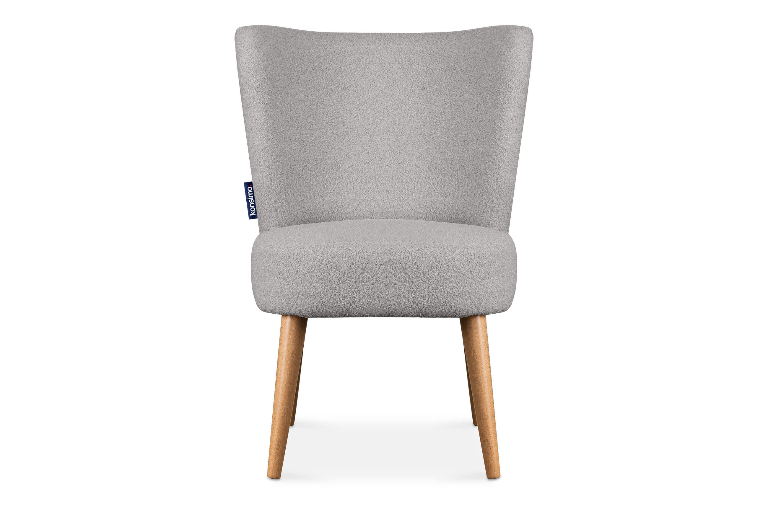 COCKTAILSESSEL APPA auf hohen Beinen aus Buchenholz gebeizter Eiche, Hellgrau/Eiche Dekor - Eichefarben/Hellgrau, Holz/Textil (63/89/65cm) - KONSIMO®