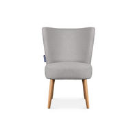 COCKTAILSESSEL APPA auf hohen Beinen aus Buchenholz gebeizter Eiche, Hellgrau/Eiche Dekor - Eichefarben/Hellgrau, Holz/Textil (63/89/65cm) - KONSIMO®
